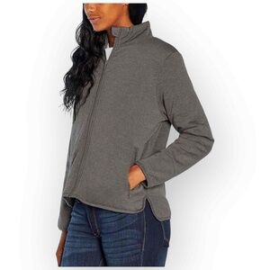 Three Dots Quilted Step Hem Knit Women’s Jacket Heather Pavement Small NWT 718S